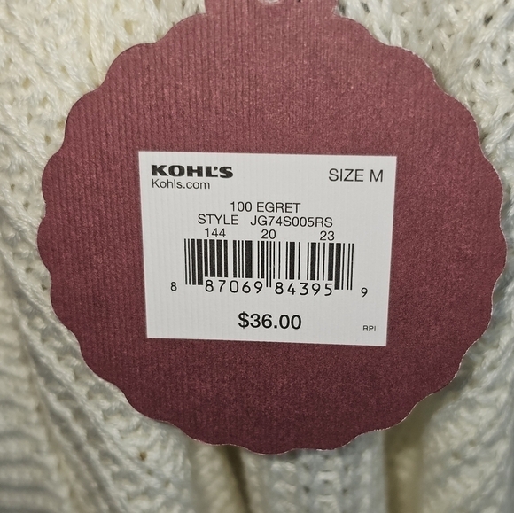 So Brand Cream Sweater, with Cutout Design and Side Gather Ties, Women's size M - Picture 5 of 5